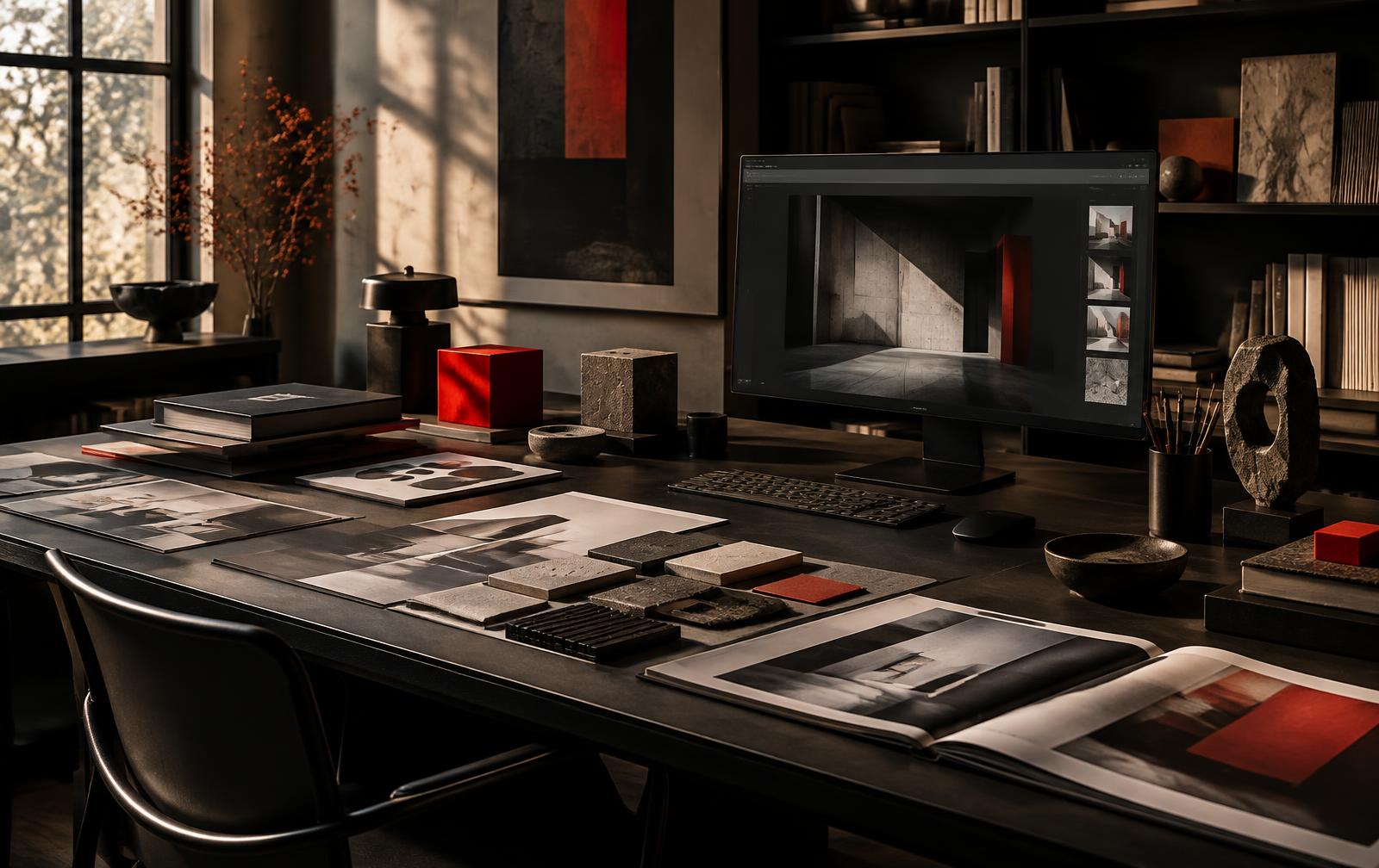 Art-directed creative studio workspace
